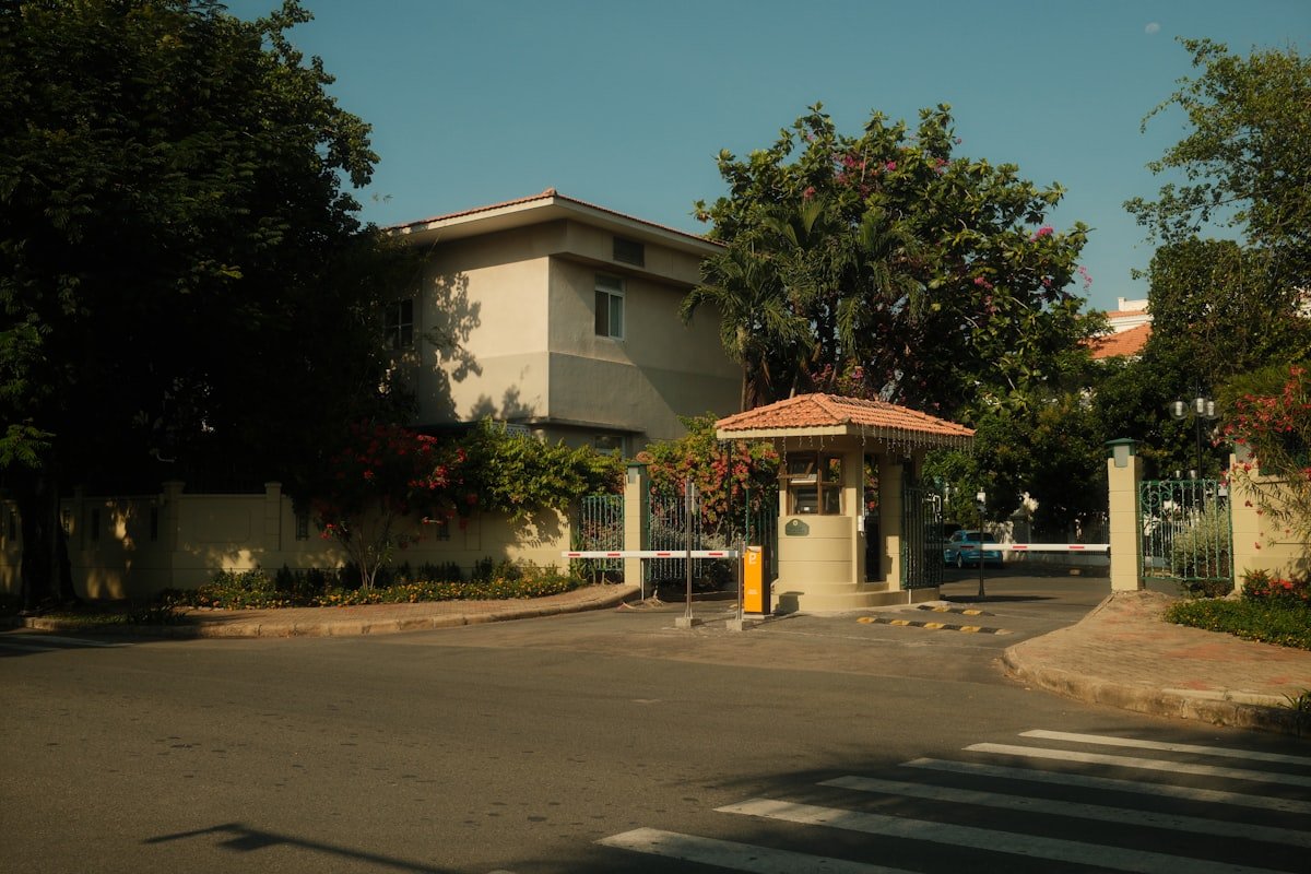 Gated entry with boundary wall, representative image